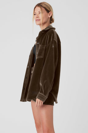 Ribbed Velour Mountain Side Shacket
