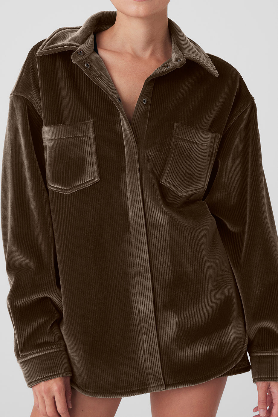 Ribbed Velour Mountain Side Shacket