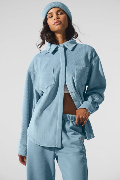 Ribbed Velour Mountain Side Shacket