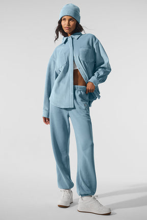 Ribbed Velour Mountain Side Shacket