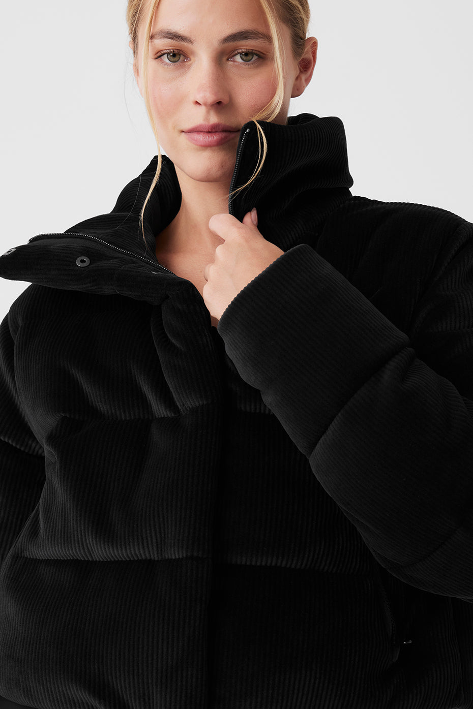 Ribbed Velour Gold Rush Puffer