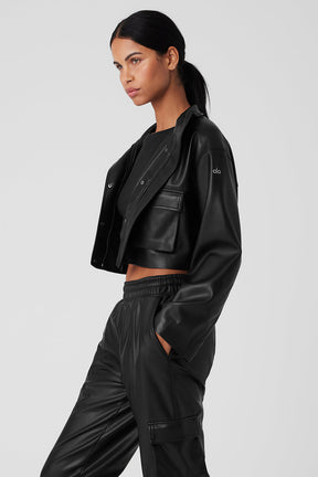 Faux Leather Power Hour Jacket