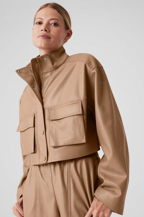 Faux Leather Power Hour Jacket