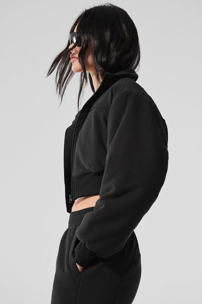 Polar Fleece Cropped Wintry Mix Jacket