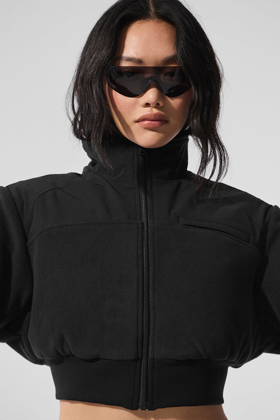 Polar Fleece Cropped Wintry Mix Jacket