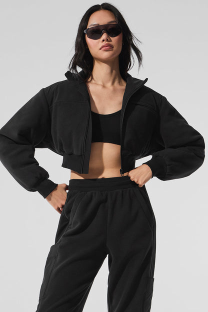 Polar Fleece Cropped Wintry Mix Jacket