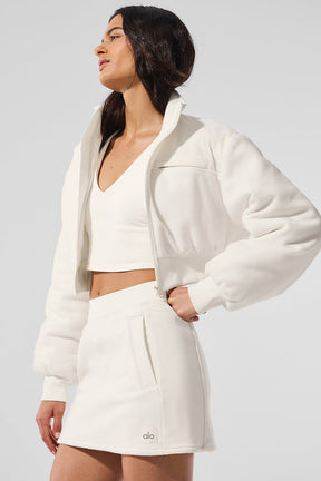 Polar Fleece Cropped Wintry Mix Jacket