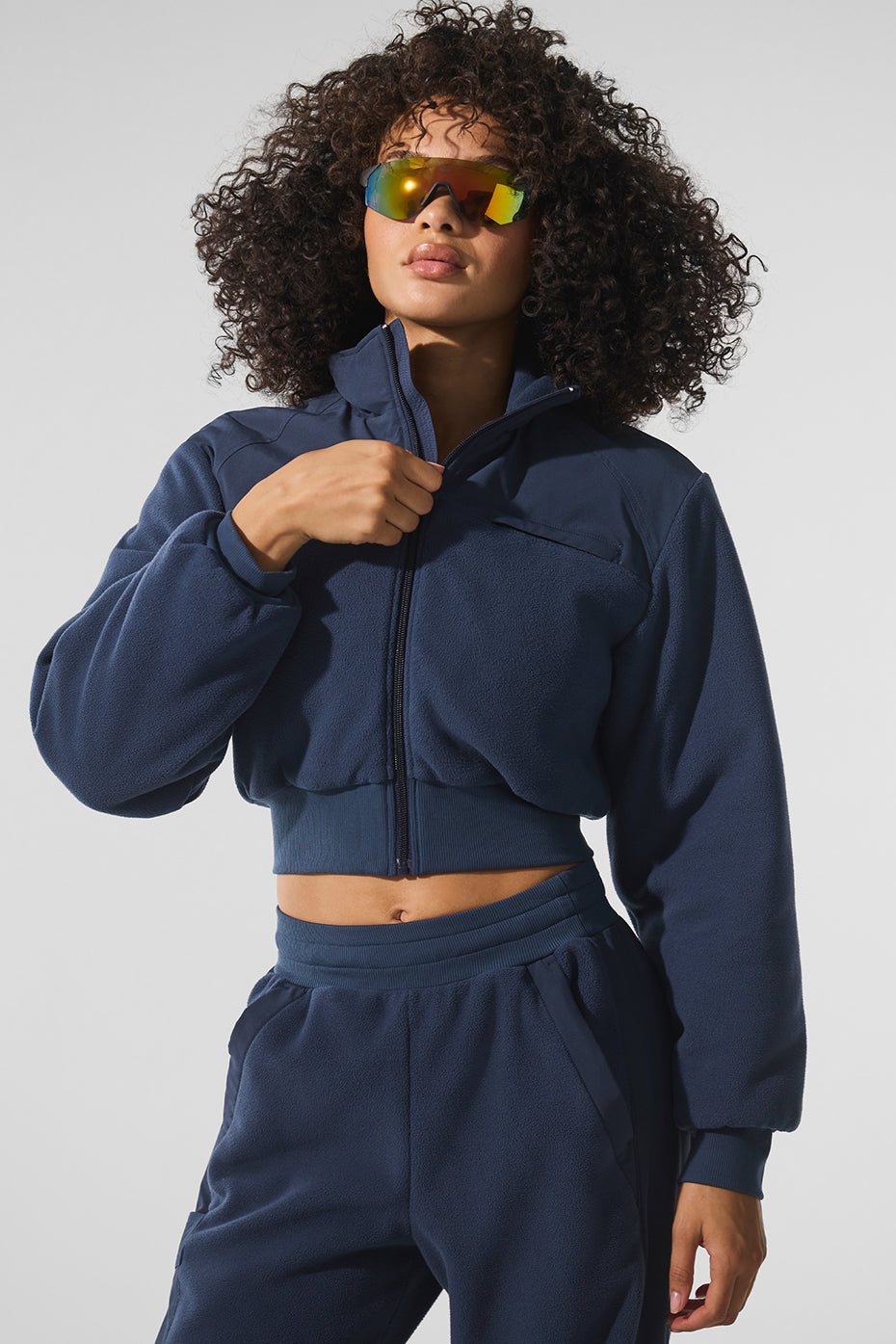 Polar Fleece Cropped Wintry Mix Jacket
