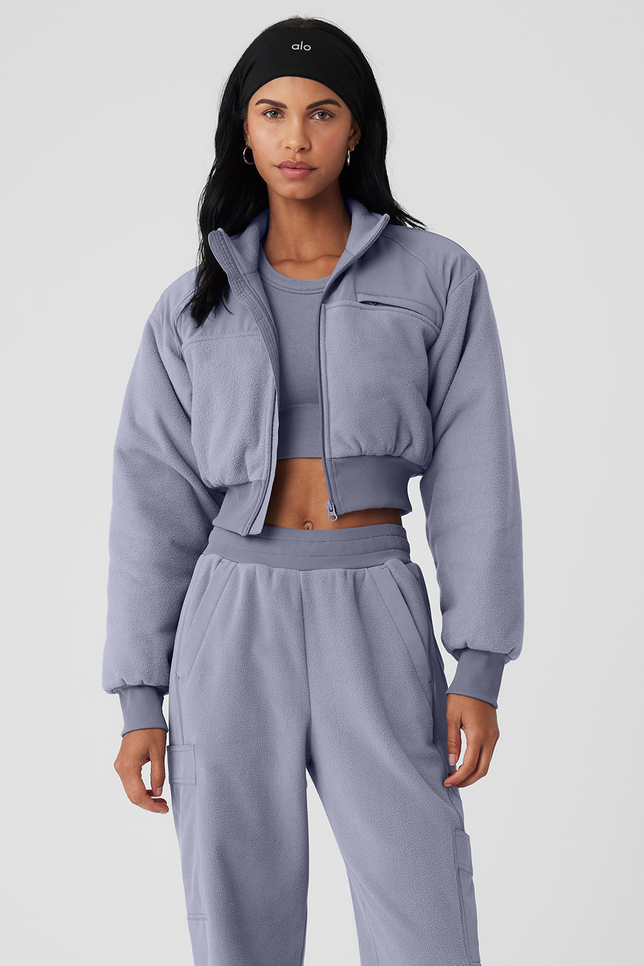 Polar Fleece Cropped Wintry Mix Jacket