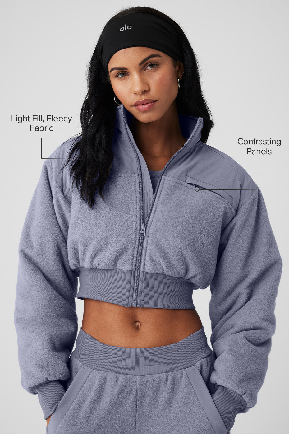 Polar Fleece Cropped Wintry Mix Jacket