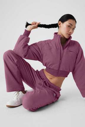 Polar Fleece Cropped Wintry Mix Jacket