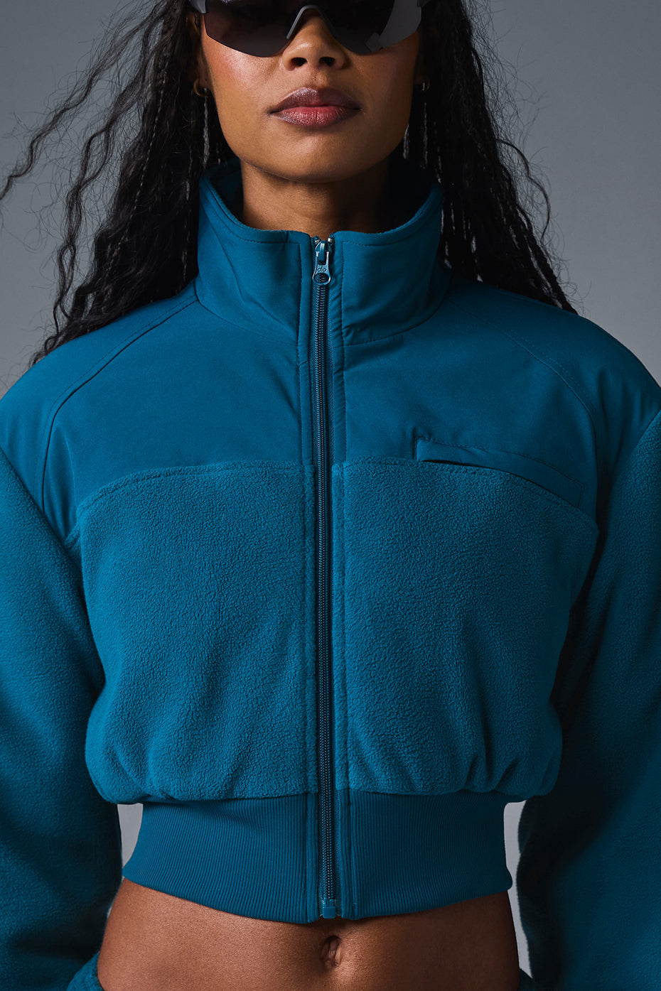 Polar Fleece Cropped Wintry Mix Jacket