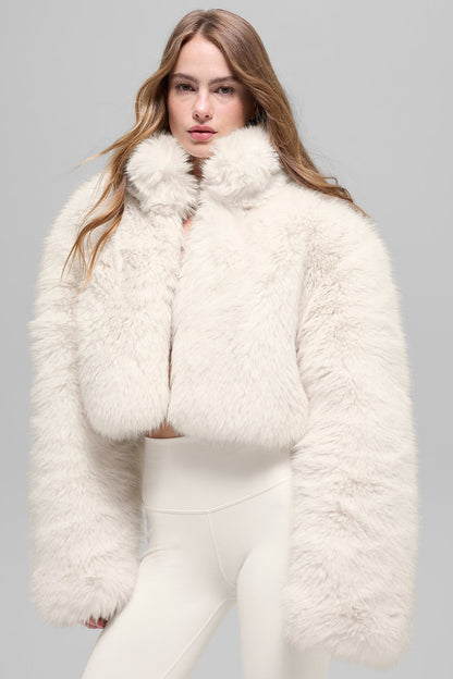 Opulent Faux Fur Cropped Jacket
