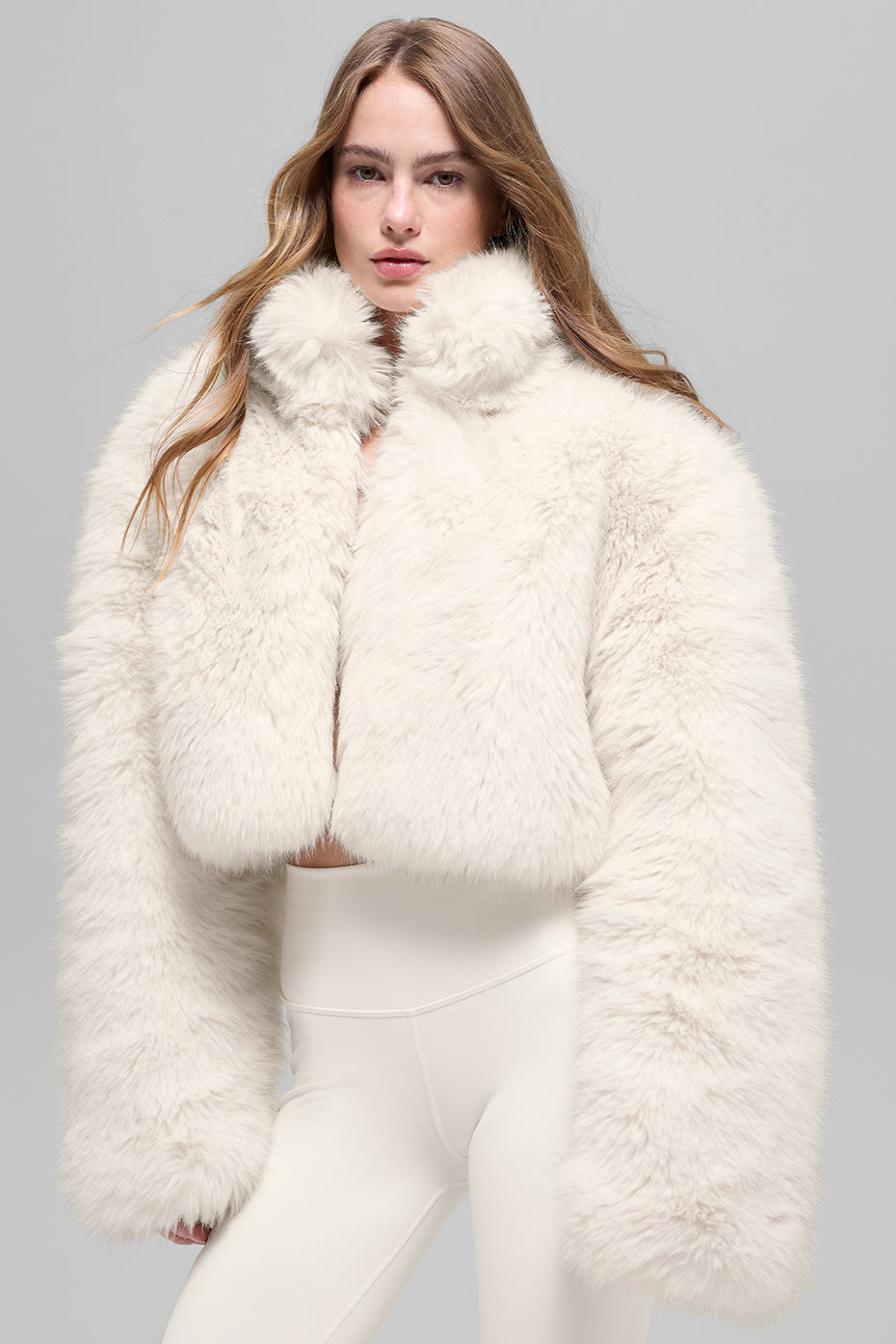 Opulent Faux Fur Cropped Jacket