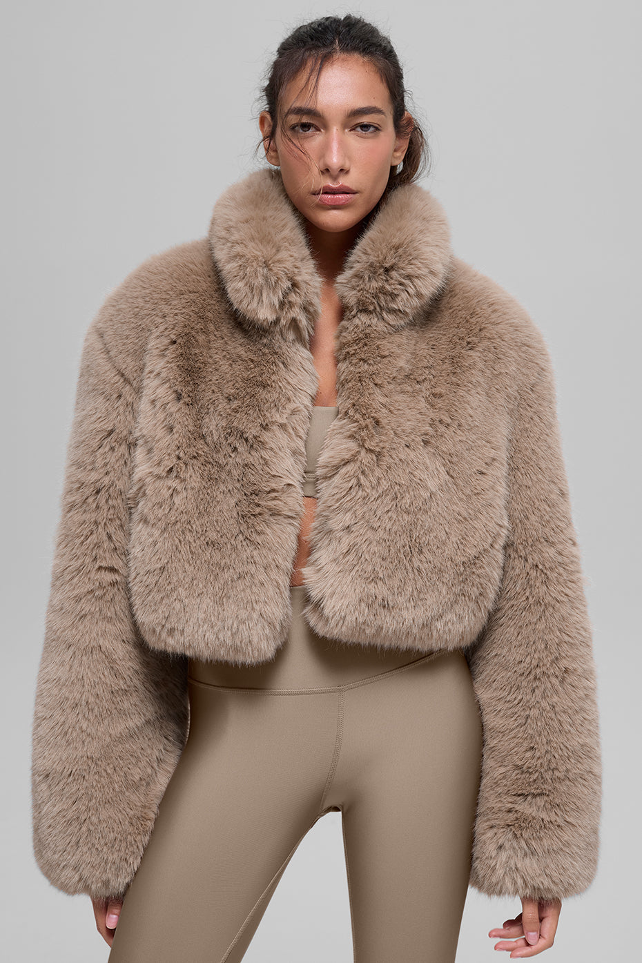 Opulent Faux Fur Cropped Jacket