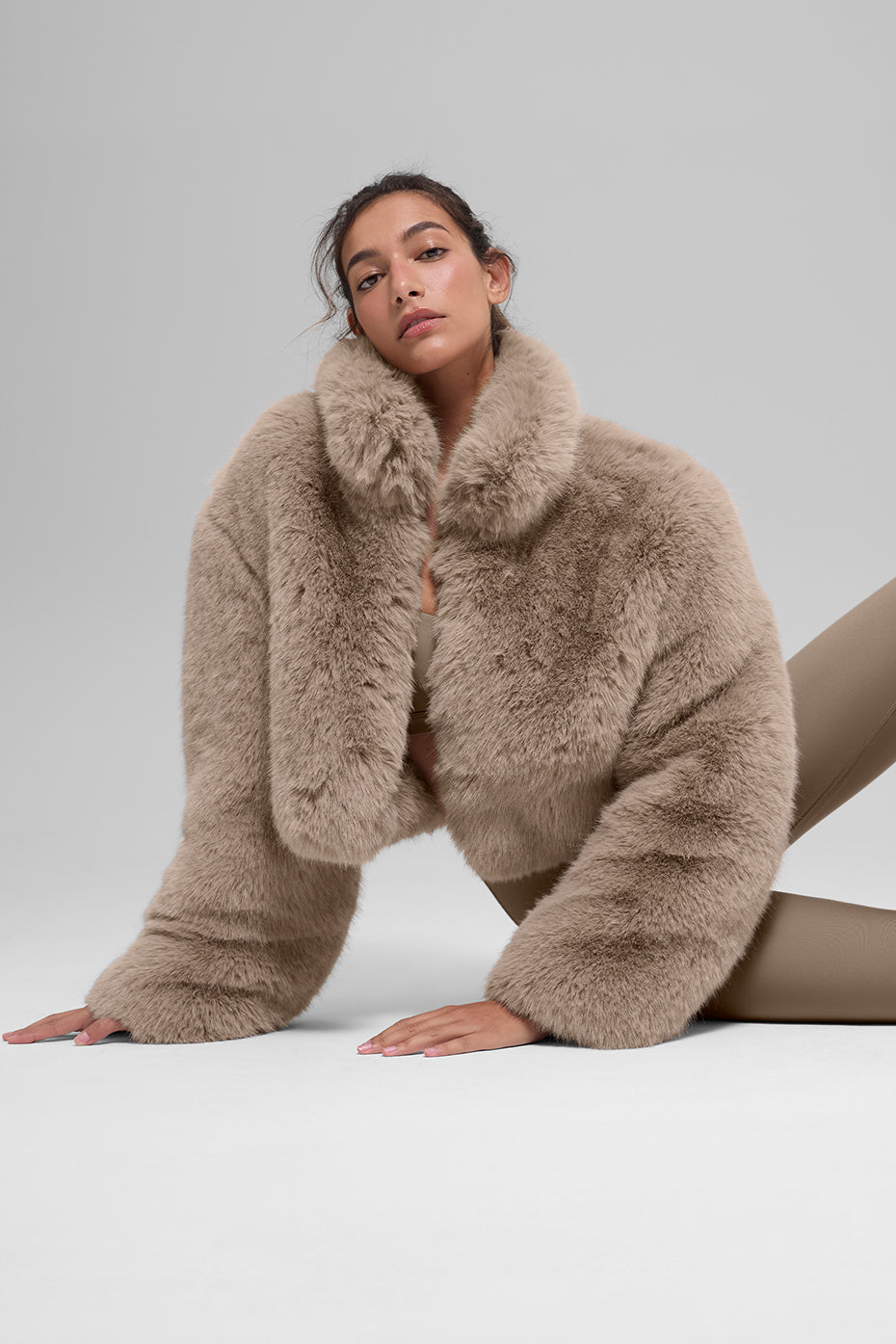 Opulent Faux Fur Cropped Jacket