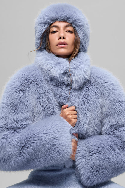 Opulent Faux Fur Cropped Jacket