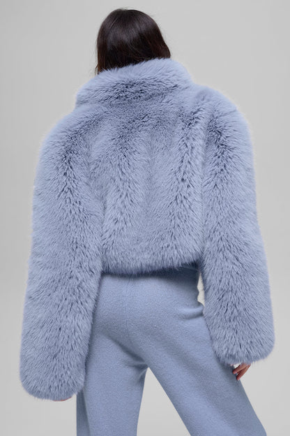 Opulent Faux Fur Cropped Jacket