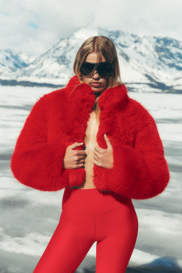 Opulent Faux Fur Cropped Jacket
