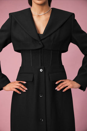 Winter Wool Vendome Long Corset Coat