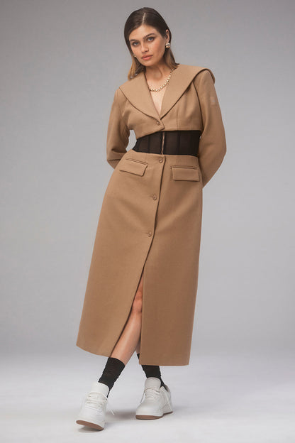 Winter Wool Vendome Long Corset Coat
