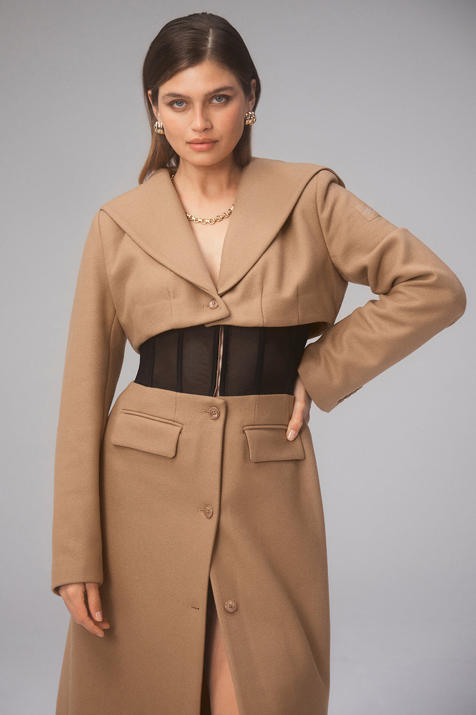 Winter Wool Vendome Long Corset Coat