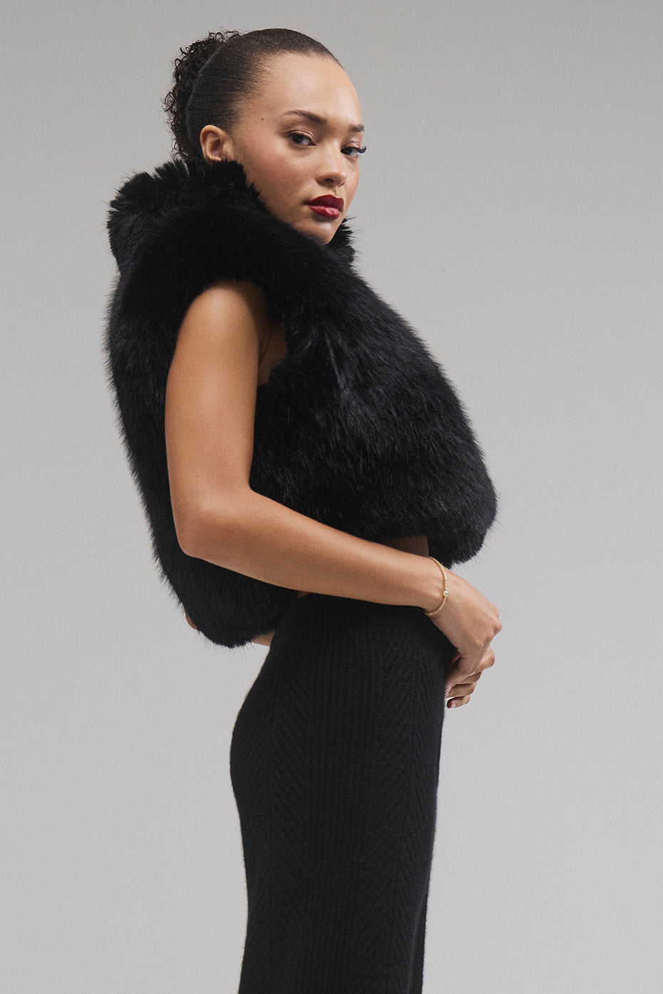 Opulent Faux Fur Cropped Vest