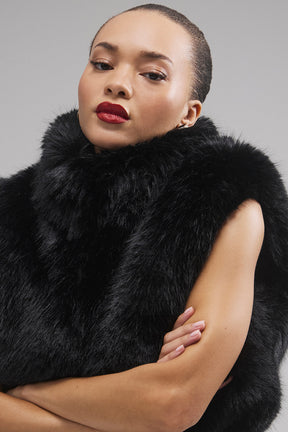 Opulent Faux Fur Cropped Vest