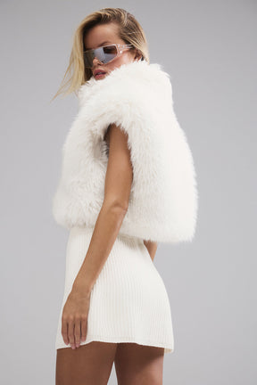Opulent Faux Fur Cropped Vest