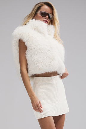 Opulent Faux Fur Cropped Vest