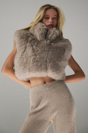 Opulent Faux Fur Cropped Vest