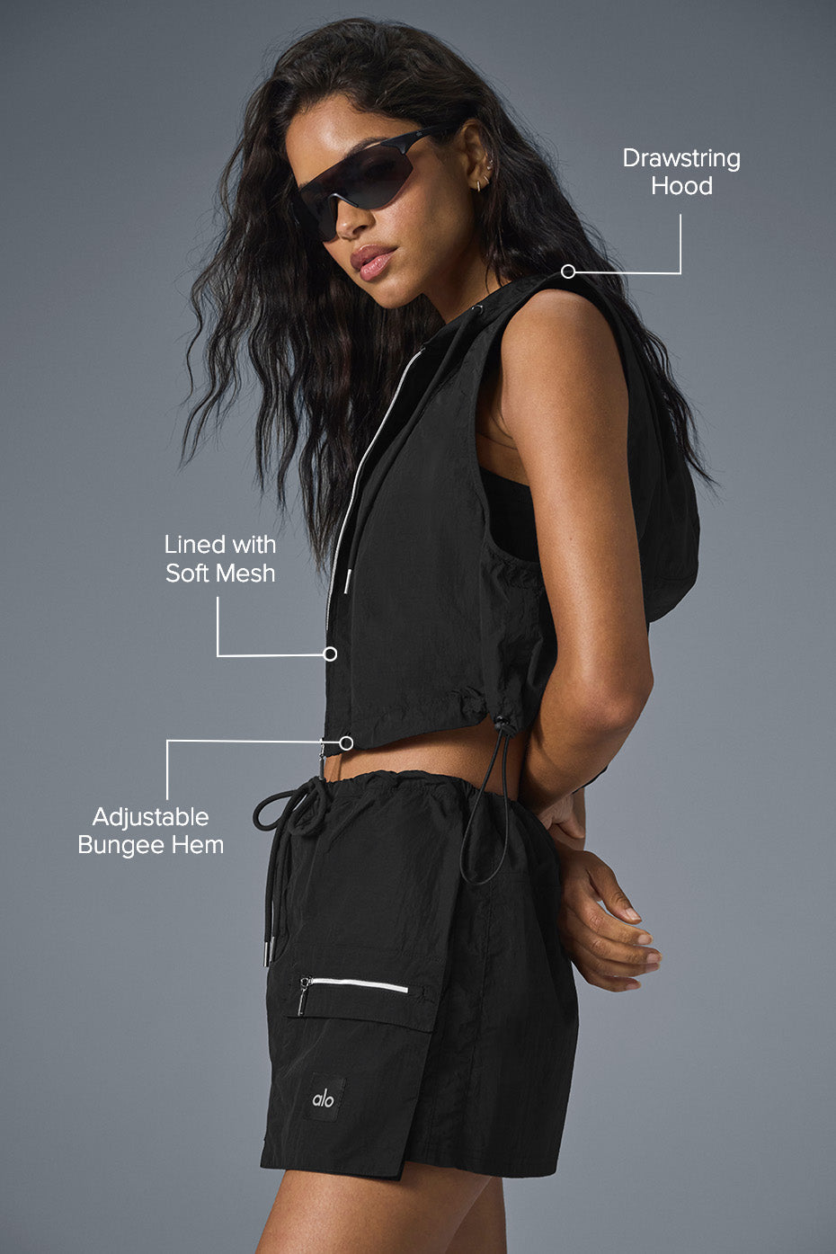 Crinkle Cropped Surplus Vest