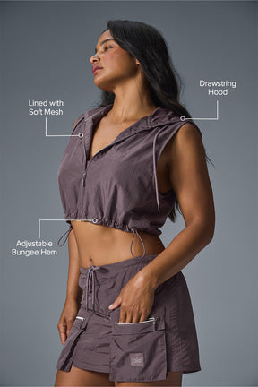 Crinkle Cropped Surplus Vest