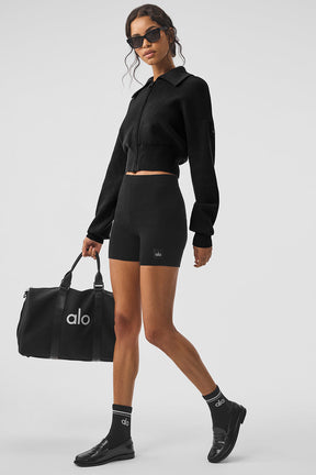Scholar Knit Cropped Full Zip Jacket