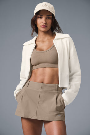 Scholar Knit Cropped Full Zip Jacket