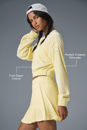 Cropped Micro Plisse Jacket