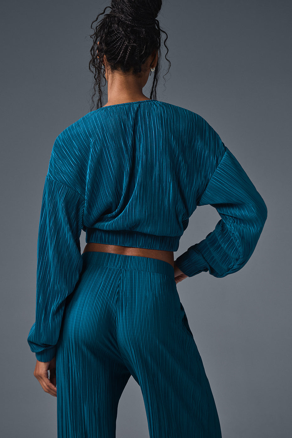 Cropped Micro Plisse Jacket