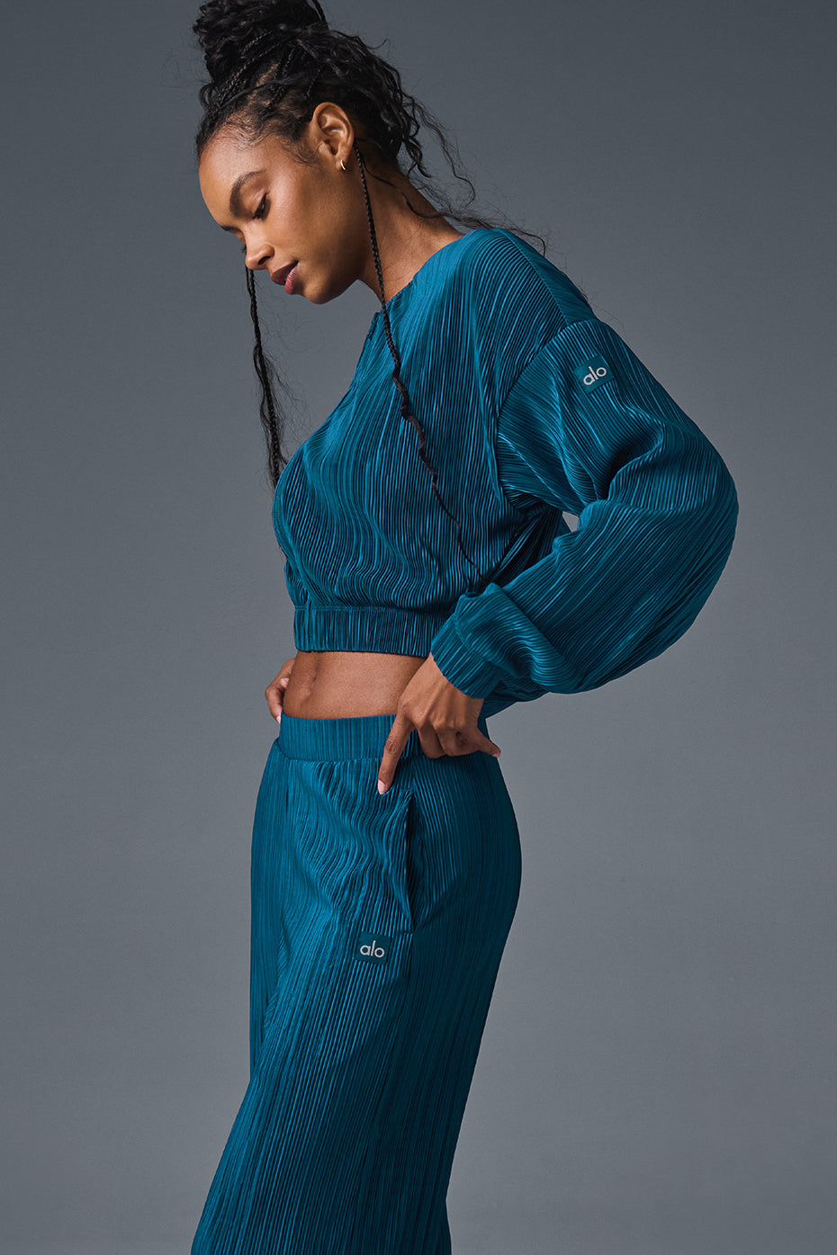 Cropped Micro Plisse Jacket