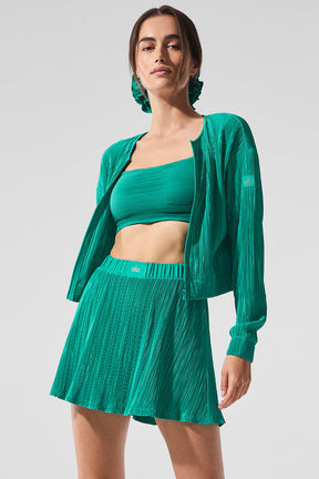 Cropped Micro Plisse Jacket