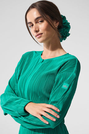 Cropped Micro Plisse Jacket
