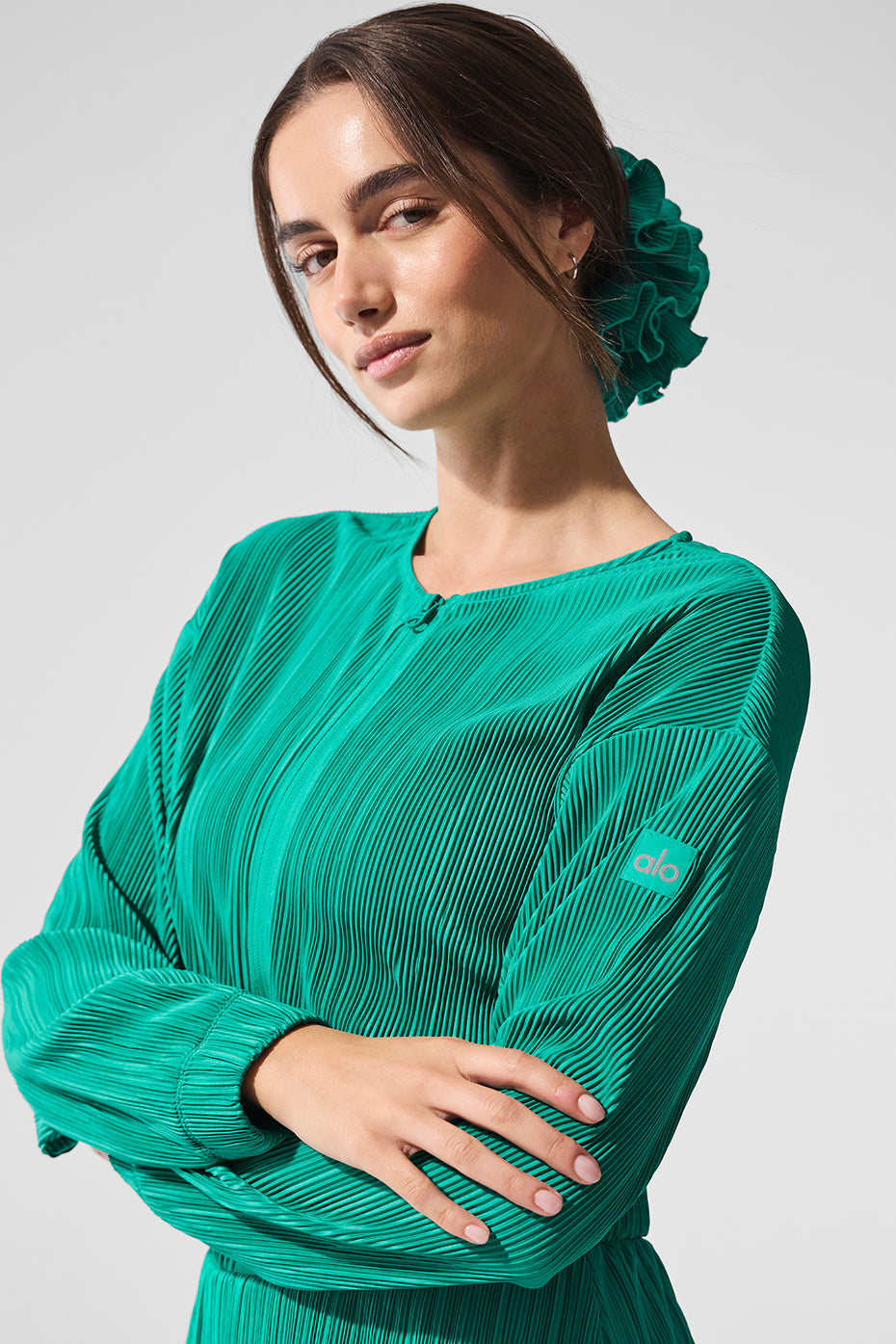 Cropped Micro Plisse Jacket