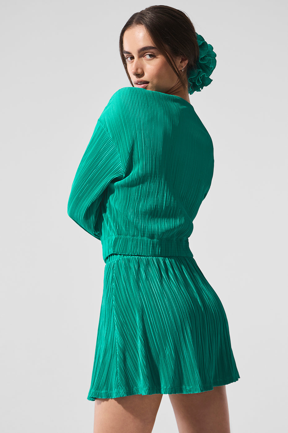 Cropped Micro Plisse Jacket