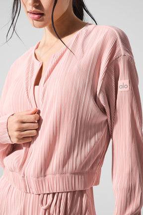 Cropped Micro Plisse Jacket