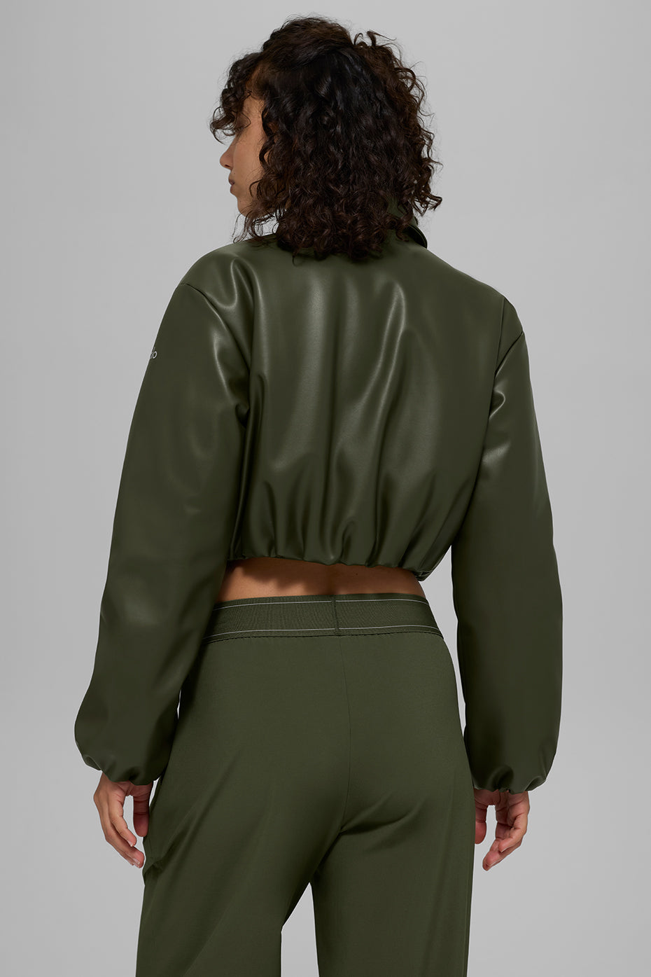 Faux Leather Cropped Premier Bomber