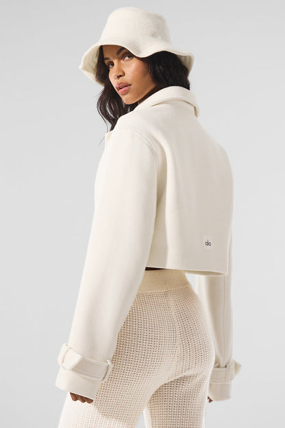 Wool Cropped Metro Trench