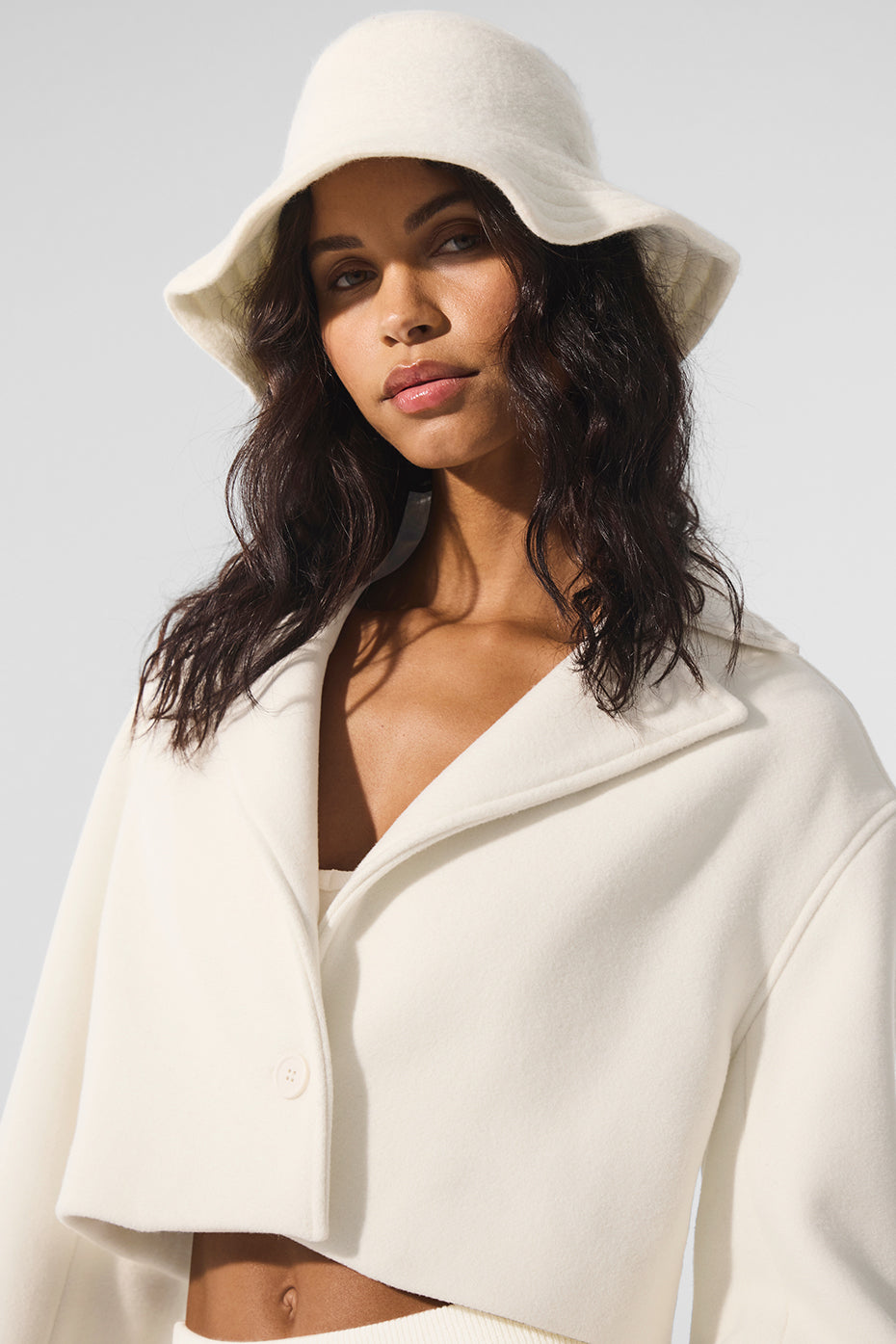Wool Cropped Metro Trench