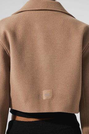 Wool Cropped Metro Trench