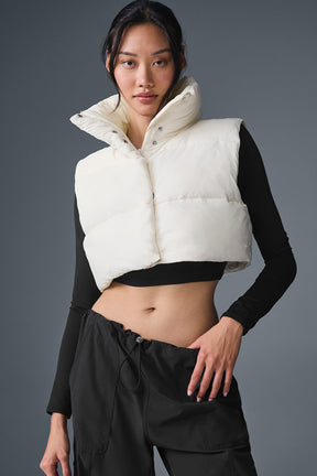 Cropped Gold Rush Puffer Vest