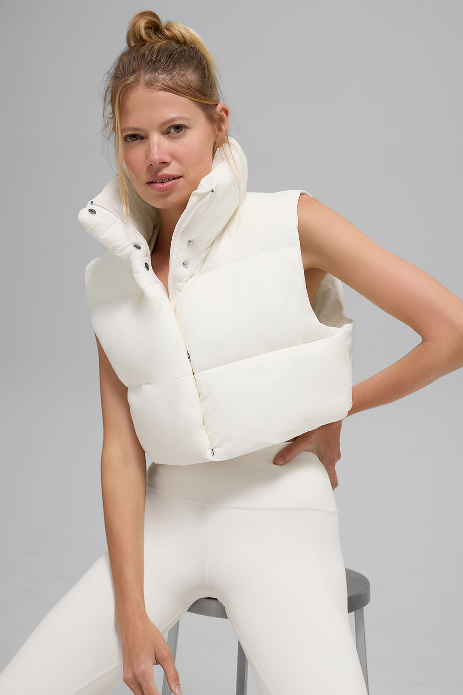 Cropped Gold Rush Puffer Vest