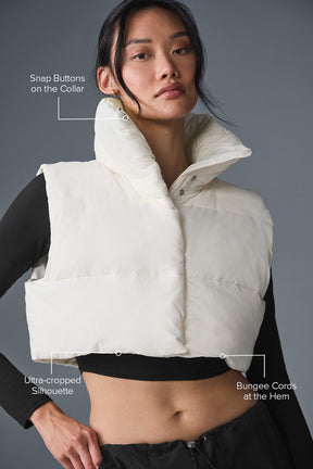 Cropped Gold Rush Puffer Vest